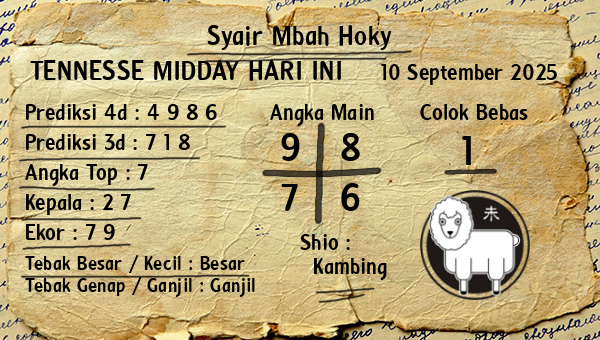Prediksi Tennesse Midday