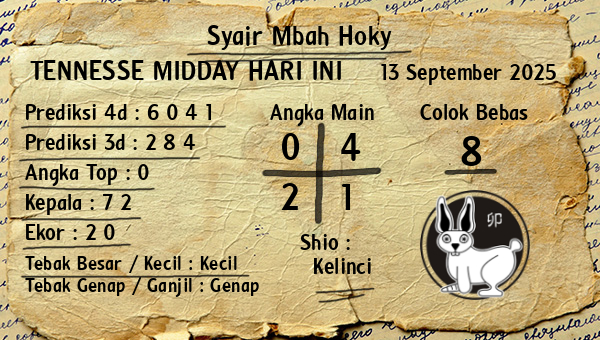 Prediksi Tennesse Midday