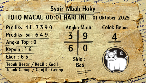 Prediksi Toto Macau 00:01