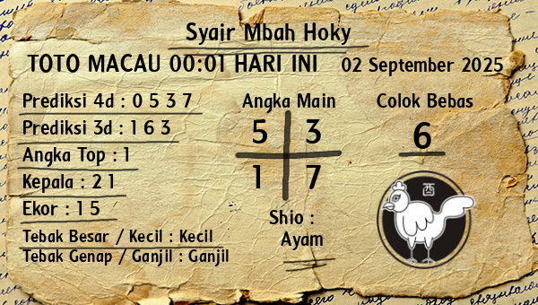 Prediksi Toto Macau 00:01