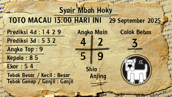 Prediksi Toto Macau 13:00