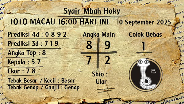 Prediksi Toto Macau 16:00