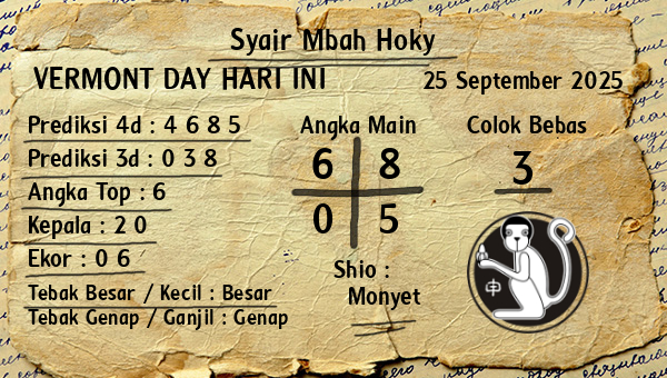 Prediksi Vermont Day