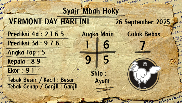 Prediksi Vermont Day