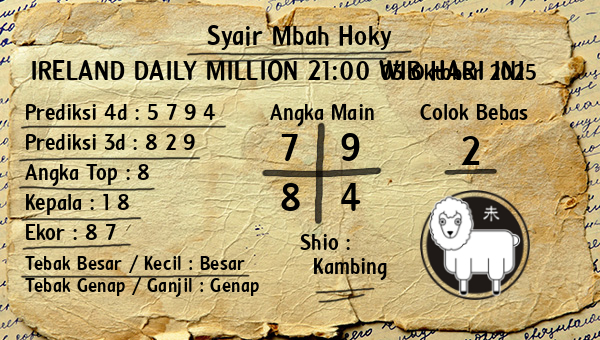 Prediksi Ireland Daily Million 21:00 WIB