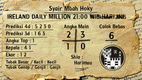 Prediksi Ireland Daily Million 21:00 WIB