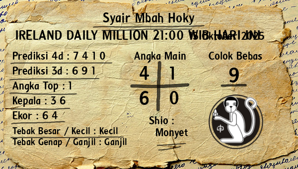 Prediksi Ireland Daily Million 21:00 WIB