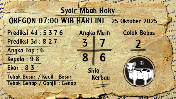 Prediksi Oregon 07:00 WIB