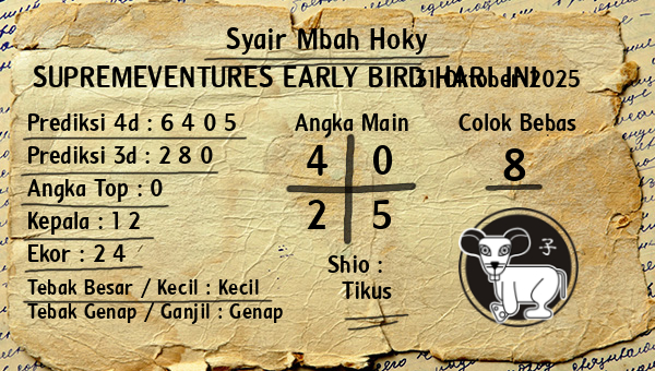 Prediksi Supremeventures Early Bird