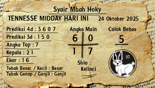 Prediksi Tennesse Midday