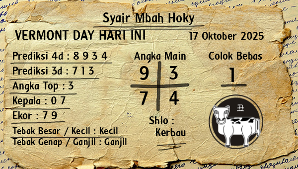 Prediksi Vermont Day
