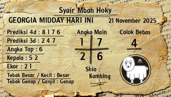 Prediksi Georgia Midday