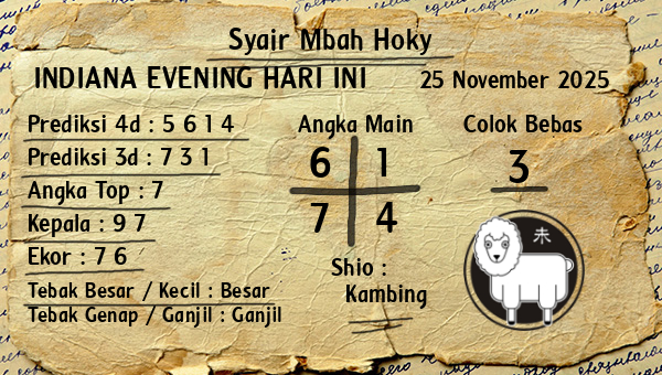 Prediksi Indiana Evening