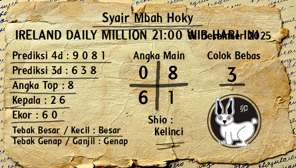 Prediksi Ireland Daily Million 21:00 WIB