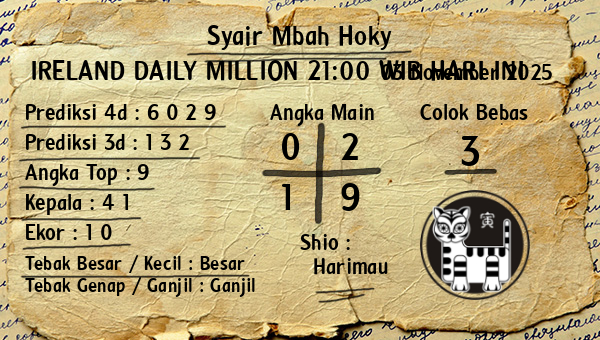 Prediksi Ireland Daily Million 21:00 WIB
