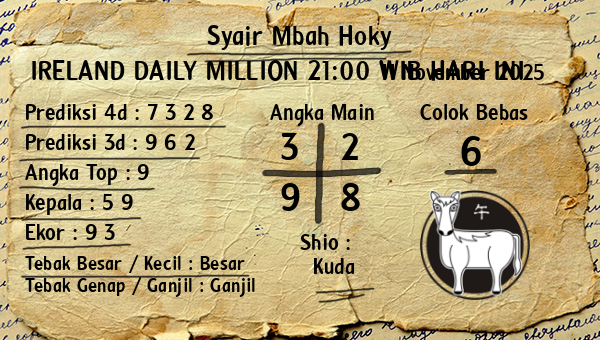 Prediksi Ireland Daily Million 21:00 WIB