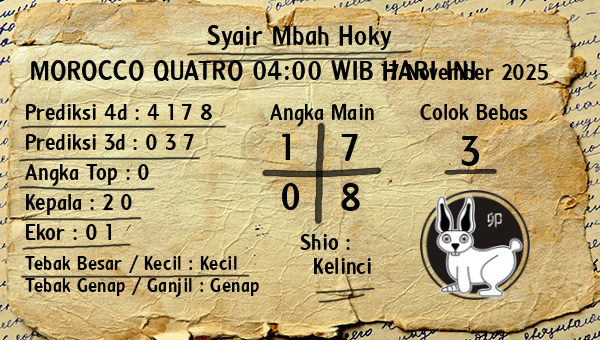 Prediksi Morocco Quatro 04:00 WIB