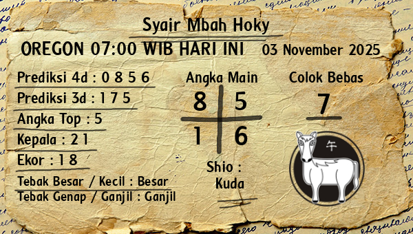 Prediksi Oregon 07:00 WIB