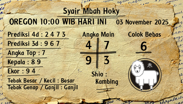 Prediksi Oregon 10:00 WIB