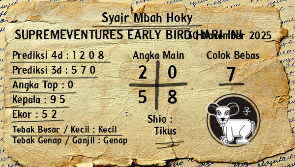 Prediksi Supremeventures Early Bird
