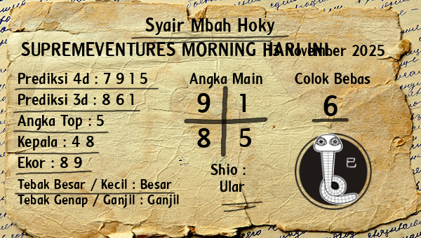 Prediksi Supremeventures Morning
