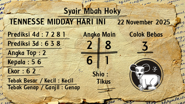 Prediksi Tennesse Midday