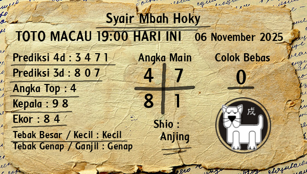 Prediksi Toto Macau 19:00