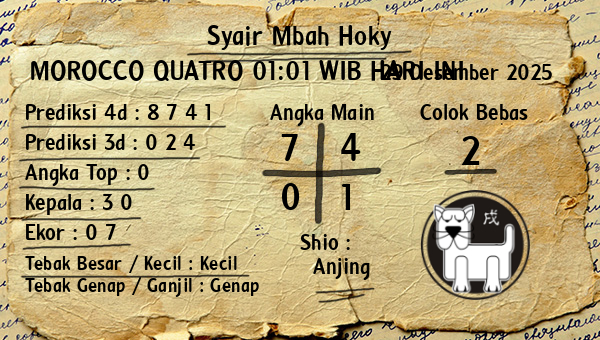 Prediksi Morocco Quatro 01:01 WIB