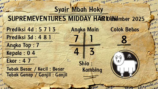 Prediksi Supremeventures Midday