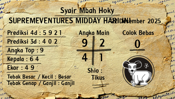 Prediksi Supremeventures Midday