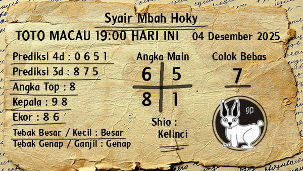 Prediksi Toto Macau 19:00