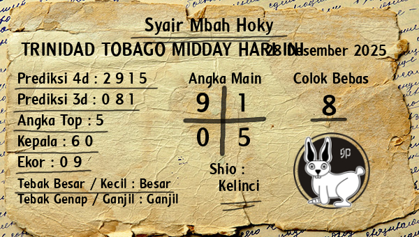 Prediksi Trinidad Tobago Midday