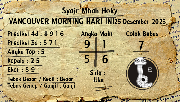 Prediksi Vancouver Morning