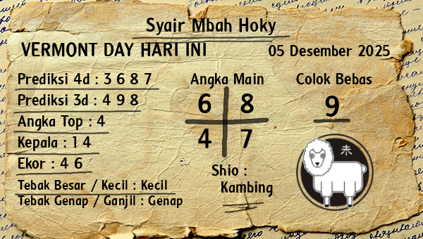 Prediksi Vermont Day