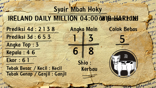 Prediksi Ireland Daily Million 04:00 WIB