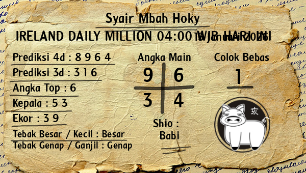 Prediksi Ireland Daily Million 04:00 WIB
