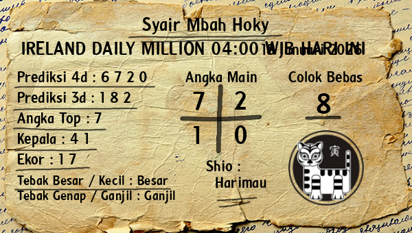 Prediksi Ireland Daily Million 04:00 WIB