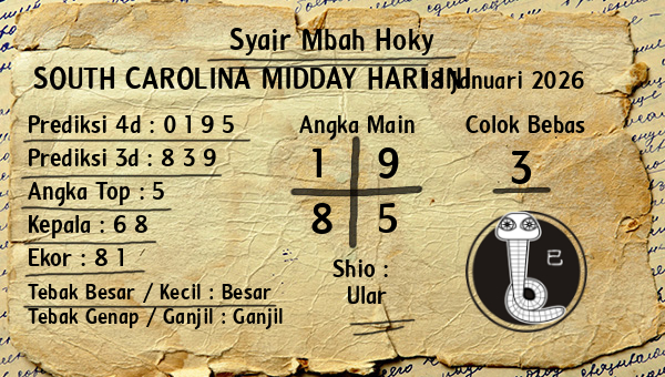 Prediksi South Carolina Midday