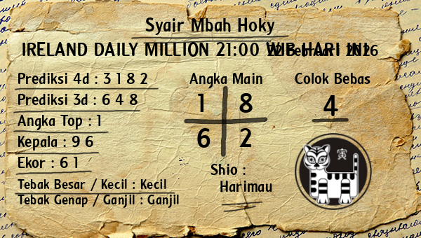 Prediksi Ireland Daily Million 21:00 WIB
