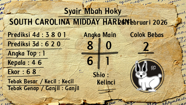 Prediksi South Carolina Midday