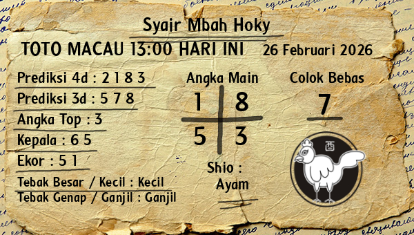 Prediksi Toto Macau 13:00