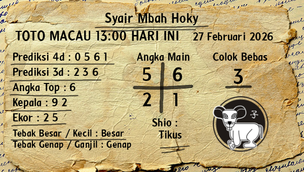 Prediksi Toto Macau 13:00