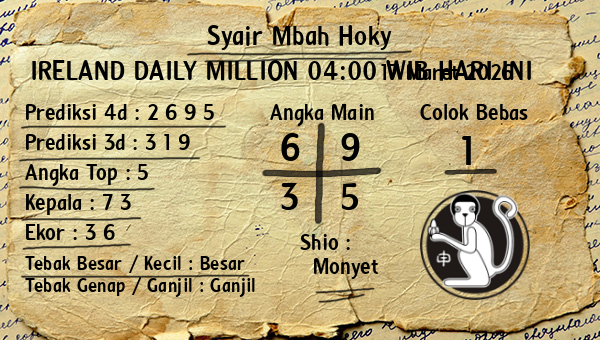 Prediksi Ireland Daily Million 04:00 WIB