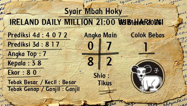 Prediksi Ireland Daily Million 21:00 WIB