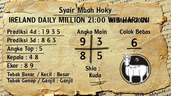 Prediksi Ireland Daily Million 21:00 WIB