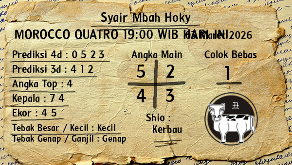 Prediksi Morocco Quatro 19:00 WIB