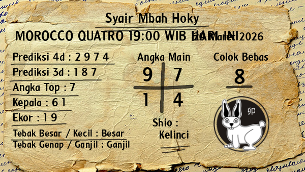 Prediksi Morocco Quatro 19:00 WIB