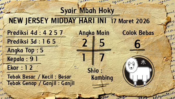 Prediksi New Jersey Midday