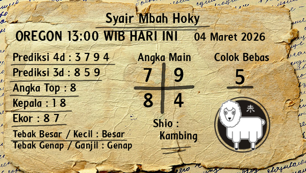 Prediksi Oregon 13:00 WIB