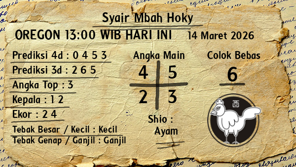 Prediksi Oregon 13:00 WIB